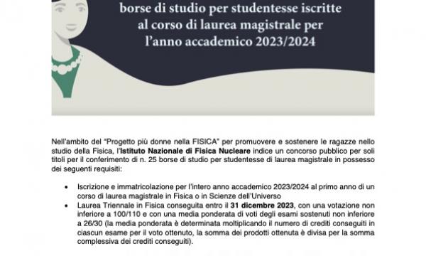 Borse di Studio per studentesse